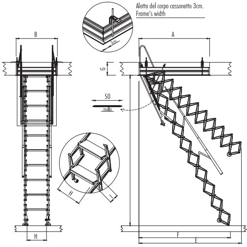 ZIP UP : échelle - escalier escamotable sur mesure